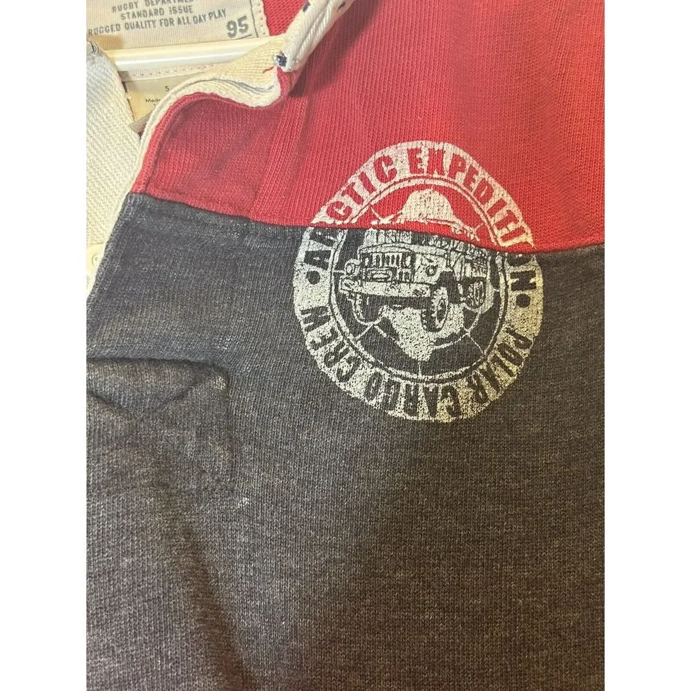 OshKosh B'gosh Vintage Boys Long‎ Sleeve Collared Polo Shirt Size 5 EUC X9